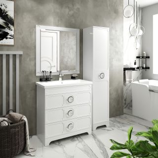 Напольная тумба под раковину Misty Лейла 60см белый